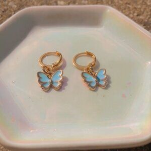 blue butterfly earrings